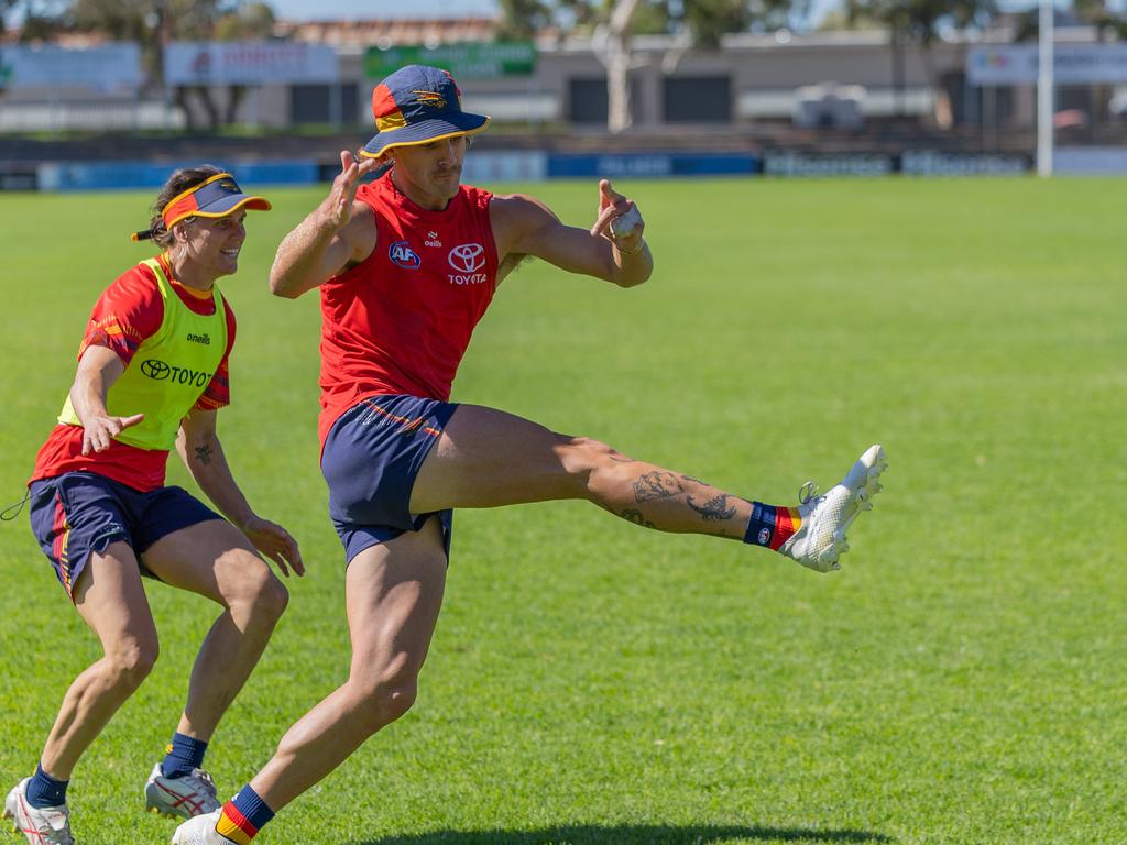 James Peatling training with the Crows at Hisense Stadium. Picture: Ben Clark