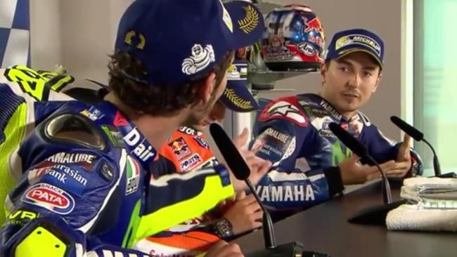 Valentino Rossi and Jorge Lorenzo in dispute after the Misano GP.