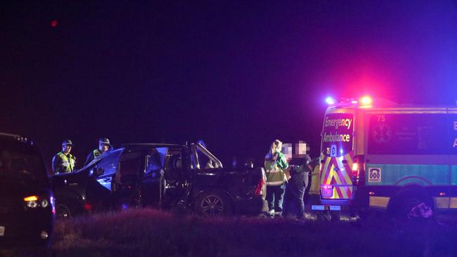 Scene outside Port Wakefield on Tuesday night. Picture Dean Martin