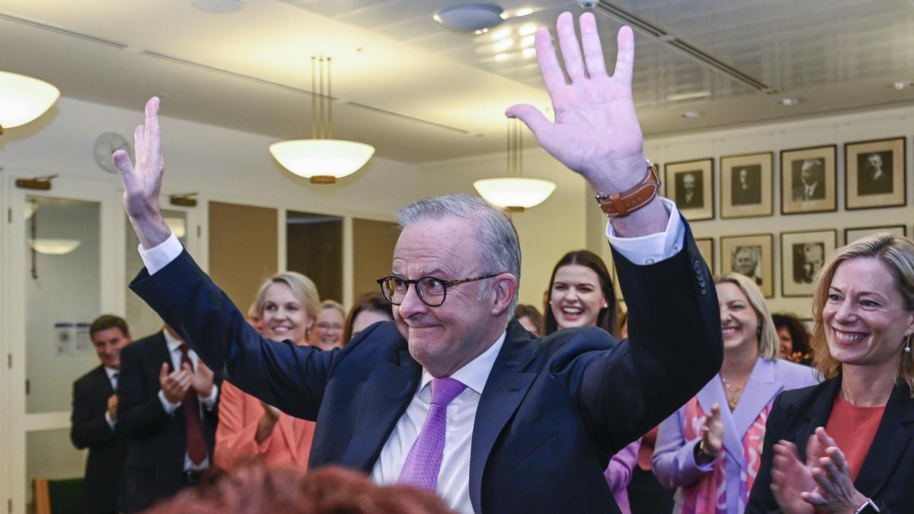 Prime Minister Anthony Albanese arrives in the Labor Party Caucus at Parliament House in Canberra on Friday. Picture: NewsWire / Martin Ollman