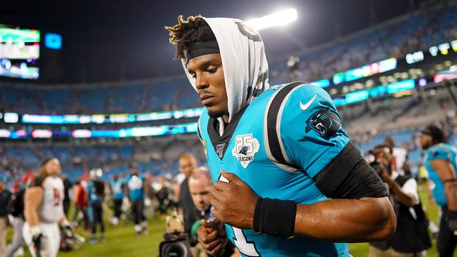 Cam Newton led the Carolina Panthers to the Super Bowl in 2015. Photo by Jacob Kupferman / GETTY IMAGES NORTH AMERICA / AFP