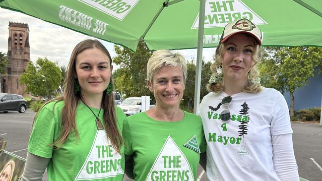 Kudra Falla, candidate Binnie O’Dwyer and Sally Willing at the PCYC in Lismore.