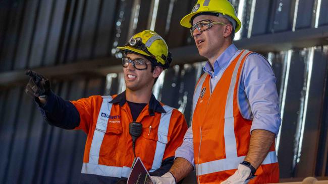 Premier Peter Malinauskas at the Whyalla Steelworks early last year. Picture: Ben Clark