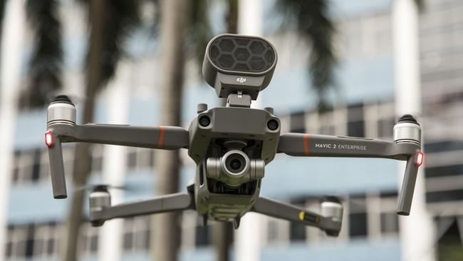 Drones that are manufactured by billion-dollar company DJI – the world’s largest drone maker – are being used by ABC and SBS. Picture: Bloomberg