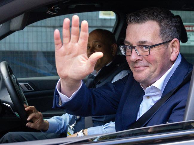 MELBOURNE, AUSTRALIA - SEPTEMBER 27: Departing Victorian Premier Daniel Andrews leaves Victorian Parliament house followin the Labor caucus meeting on September 27, 2023 in at Victorian Parliament House Melbourne, Australia. Victorian Premier Daniel Andrews yesterday announced his resignation following a nine year stint as Premier.   (Photo by Asanka Ratnayake/Getty Images)