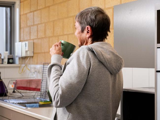 Margaret, 71, who has found housing thanks to the Aspire program, Melrose Park/ Kaurna Yarta on Wednesday, March 27, 2024. (The Advertiser/ Morgan Sette)