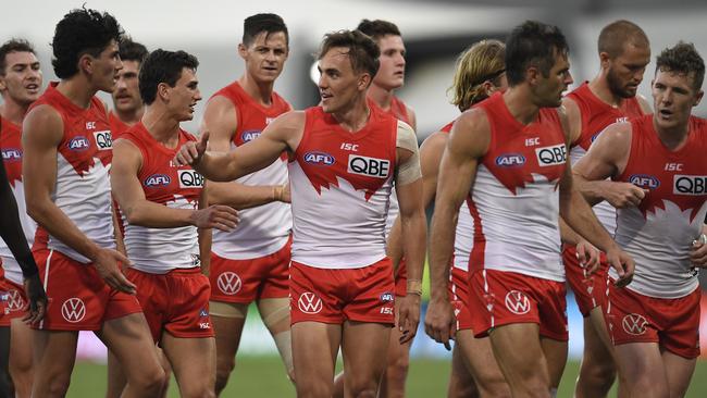 Proud Swans leave Cazalys. Picture: Getty Images