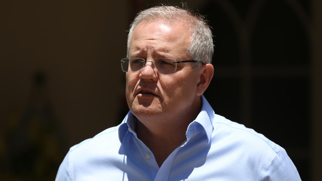 Prime Minister Scott Morrison addressed the fires yesterday in Sydney. Picture: AAP Image/Danny Casey