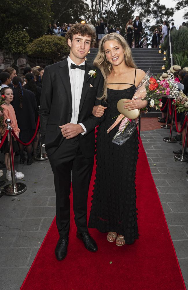 Jemimah Goebel and partner Archie Cass arrive at The Glennie School formal at Picnic Point, Thursday, September 12, 2024. Picture: Kevin Farmer