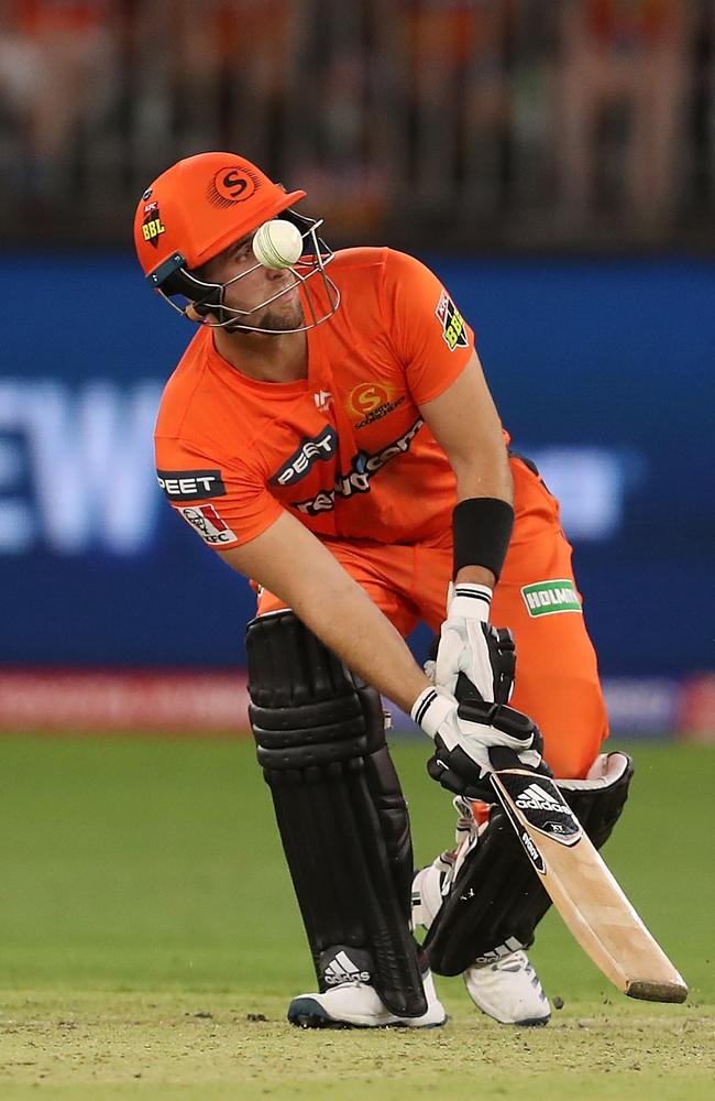 Liam Livingstone hit seven sixes for the Scorchers but it wasn’t enough. Picture: Paul Kane/Getty Images