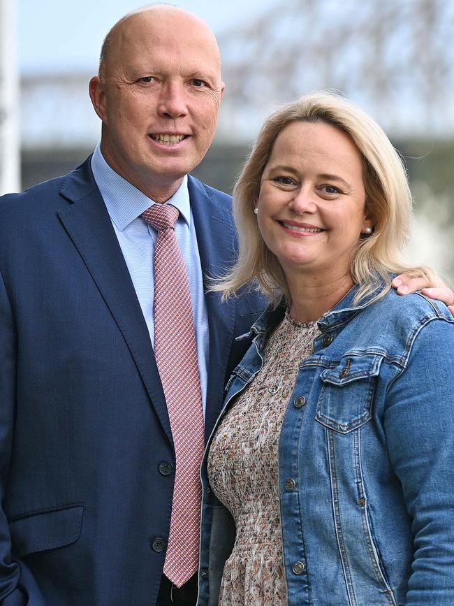 Peter Dutton with wife Kirilly. Picture: File