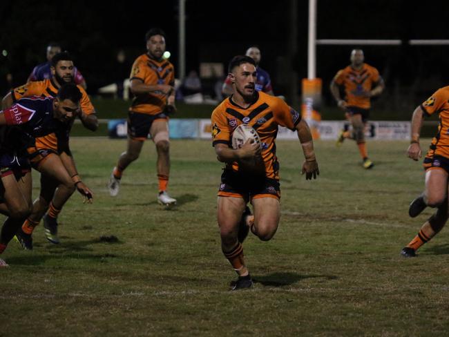 Israel Folau makes his Rugby League Gold Coast debut for Southport Tigers against defending champions Runaway Bay at Owen Park, Southport. Pic Mike Batterham