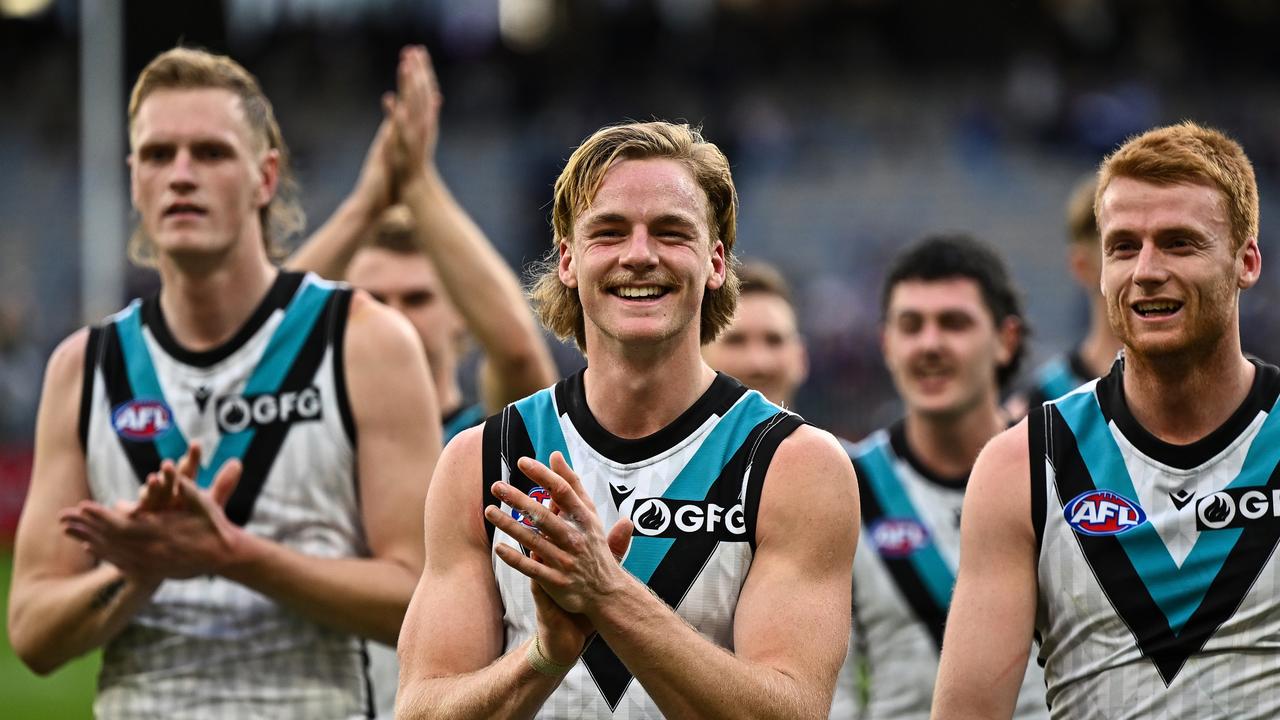 The Power outlasted Fremantle. Picture: Daniel Carson/AFL Photos