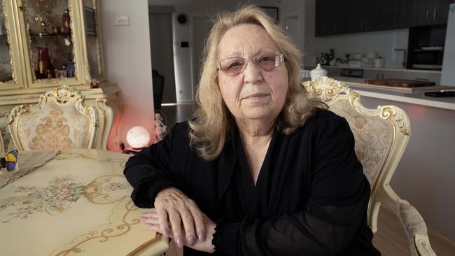 Nancy Tullio — who lost her 89-year-old mother, Concetta, to COVID-19 — at her home in South Morang, Melbourne, on Wednesday. Picture: David Geraghty