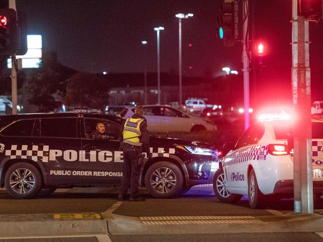 Police block off part of Gourlay Rd. Picture: Jason Edwards