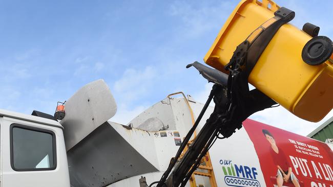 Connor Robb, 8, of Lismore gets to experience the working controls of MRF truck at the Upcycle Your Holiday school holiday event at the Lismore Recycling & Recovery Centre.