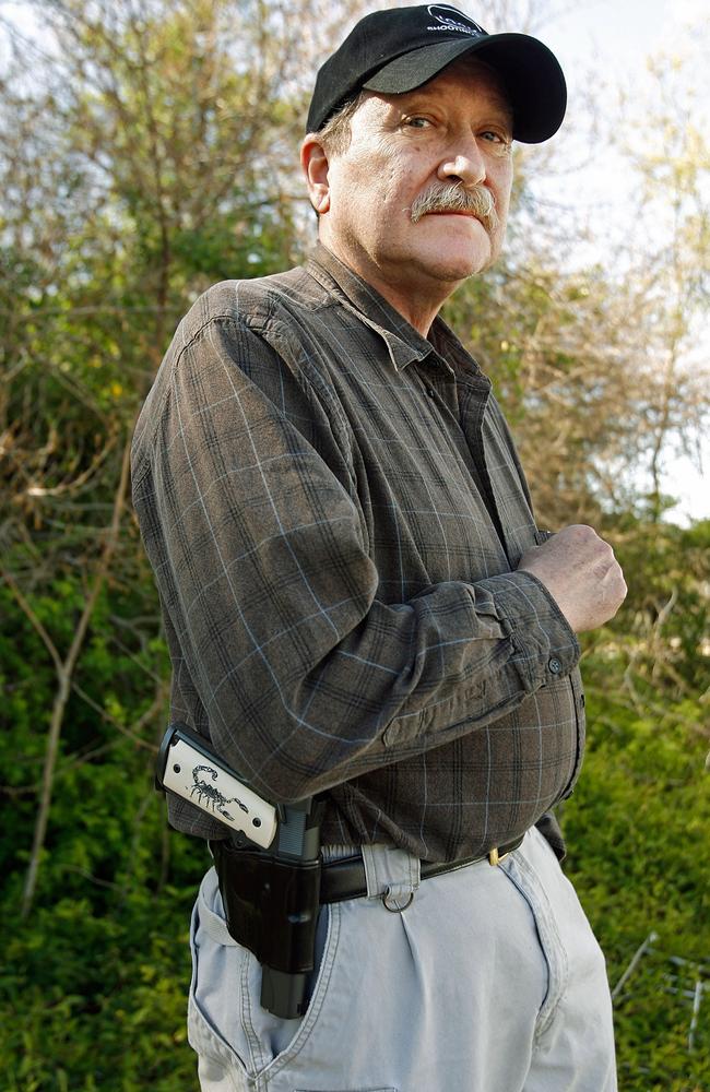 Roanoke Firearms store owner John Markell poses outside his shop in Roanoke, Virginia. Cho Seung-Hui bought a Glock 19 handgun from the shop 36 days before the shooting.