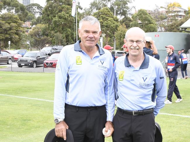 Milestone umpires Darrell Holt and Dan Bomford