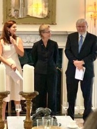 Rudd welcoming ACTU secretary Sally McManus. Picture: Supplied.