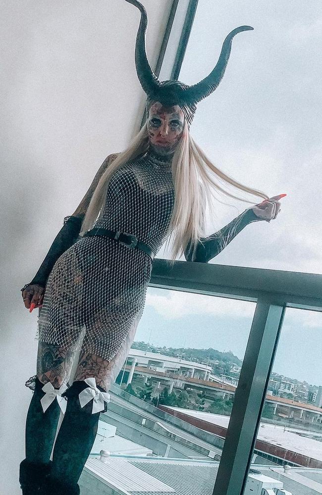 Ms Luke has gained a prolific social media following showcasing her body art, which includes hundreds of tattoos, tattooed eyeballs and a split tongue.