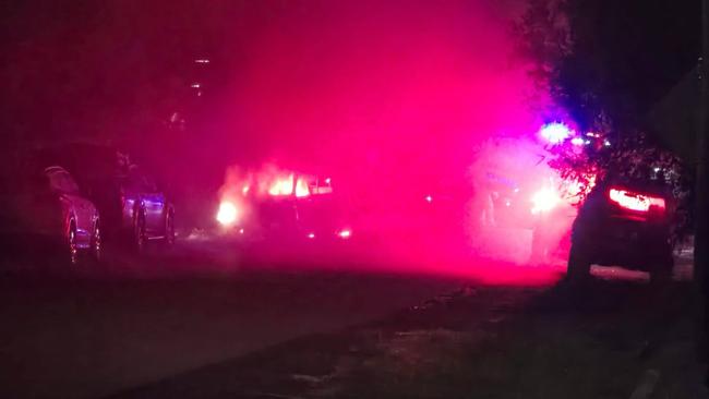 Police are investigating an early morning car fire that started on a quiet Bundaberg street overnight. Image: supplied