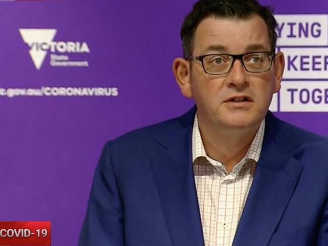 Daniel Andrews speaks to the media. Picture: Sky News