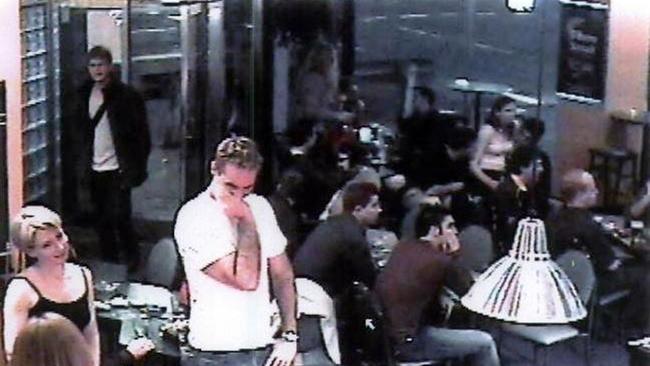 CCTV video stills show David Breckenridge at the St Leonards Tavern minutes before he was found stabbed to death. Picture: NSW Police