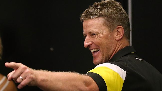 Here’s lookin' at you, Dimma ... Richmond coach Damien Hardwick knows his team must perform. Picture: Wayne Ludbey