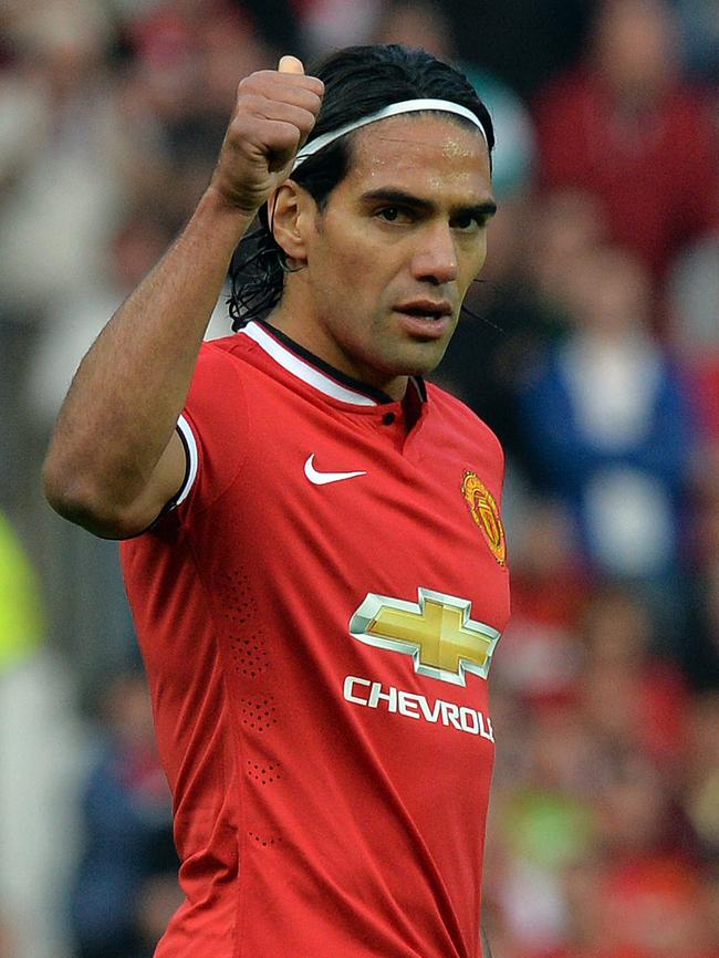 Manchester United's Colombian striker Radamel Falcao came off the bench for his debut.