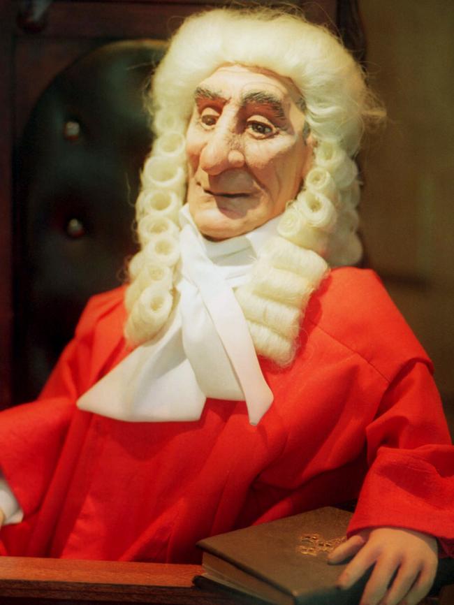 2001: The Judge, a character in the Myer Christmas Windows, was modelled on Eugene Cermerretti. Picture: News Limited