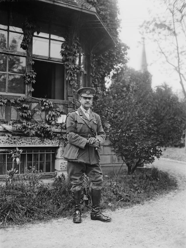 John Monash at his headquarters in the Villers-Bretonneux sector. (Pic: Australian War Memorial)