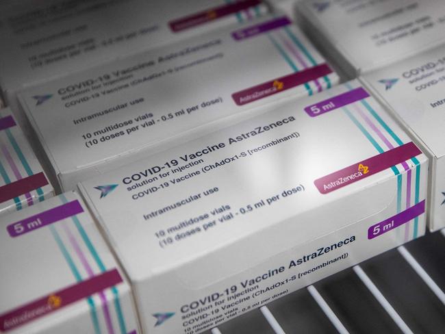 Boxes of vials of the Oxford/AstraZeneca Covid-19 vaccine. Picture: AFP