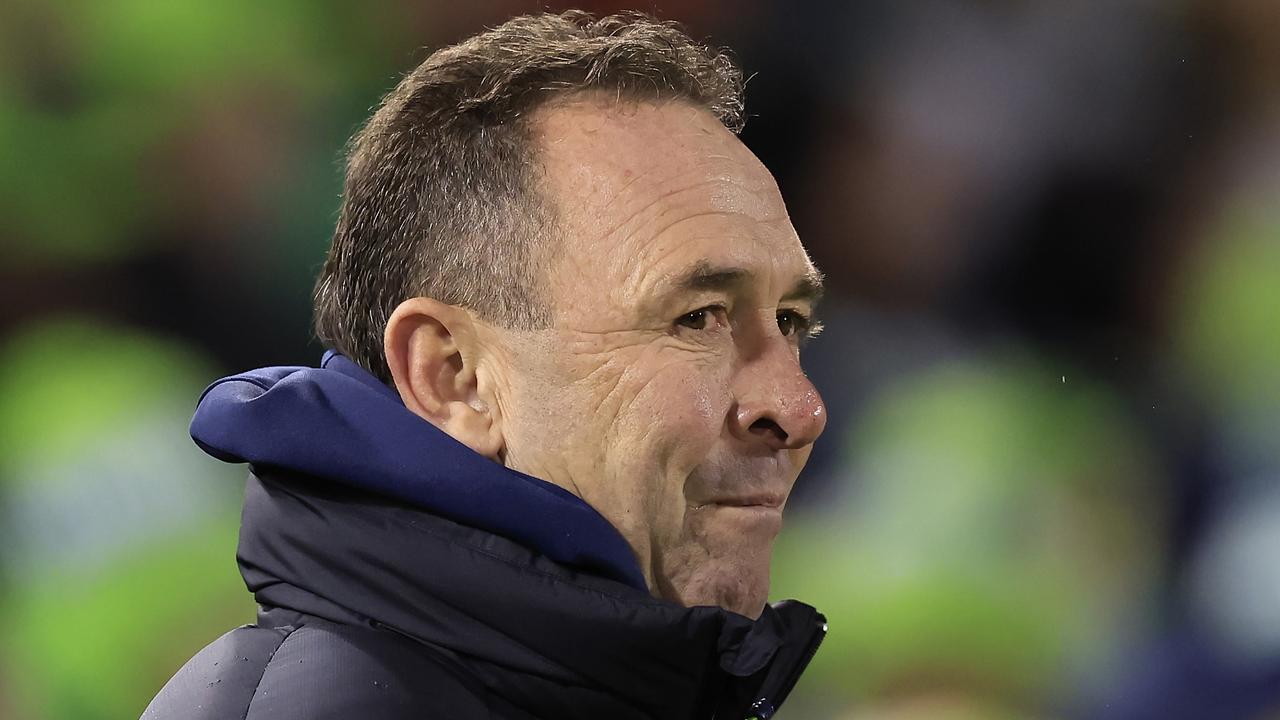 Raiders coach Ricky Stuart said his emotions got the better of him. Picture: Mark Evans/Getty Images)
