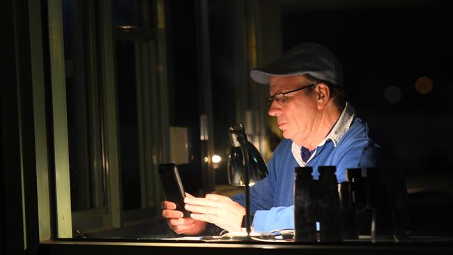 Trainer Robert Smerdon during a trackwork session at Caulfield Racecourse in October. Picture: Vince Caligiuri/Getty