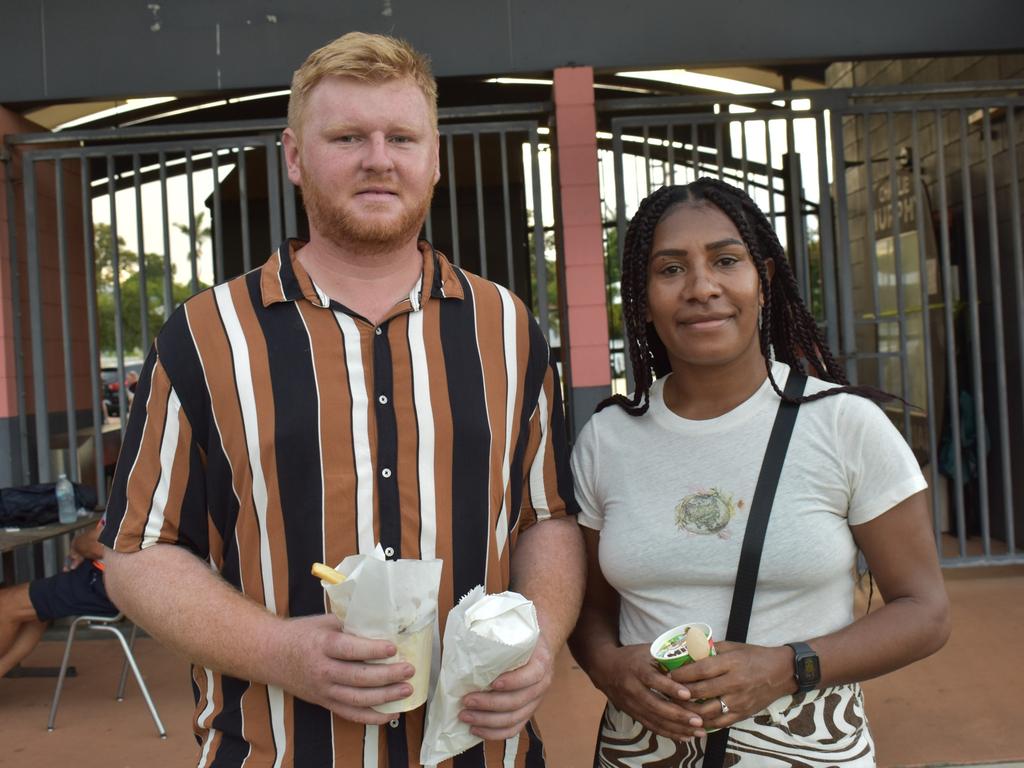 Dyllan Magnussen and Fortina Kowa at the Capras menâ&#128;&#153;s and womenâ&#128;&#153;s season openers at Browne Park, Rockhampton, on March 11, 2023.