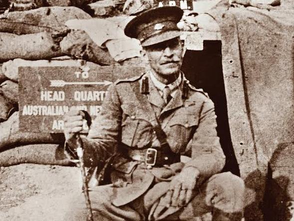 Colonel Harry Chauvel outside his headquarters in Monash Valley. Circa May, 1915. Picture: SIR CHARLES RYAN