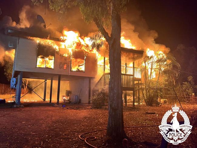 Northern Territory Police responded to a structure fire at a residence in Gapuwiyak on July 17. Picture: NTPFES