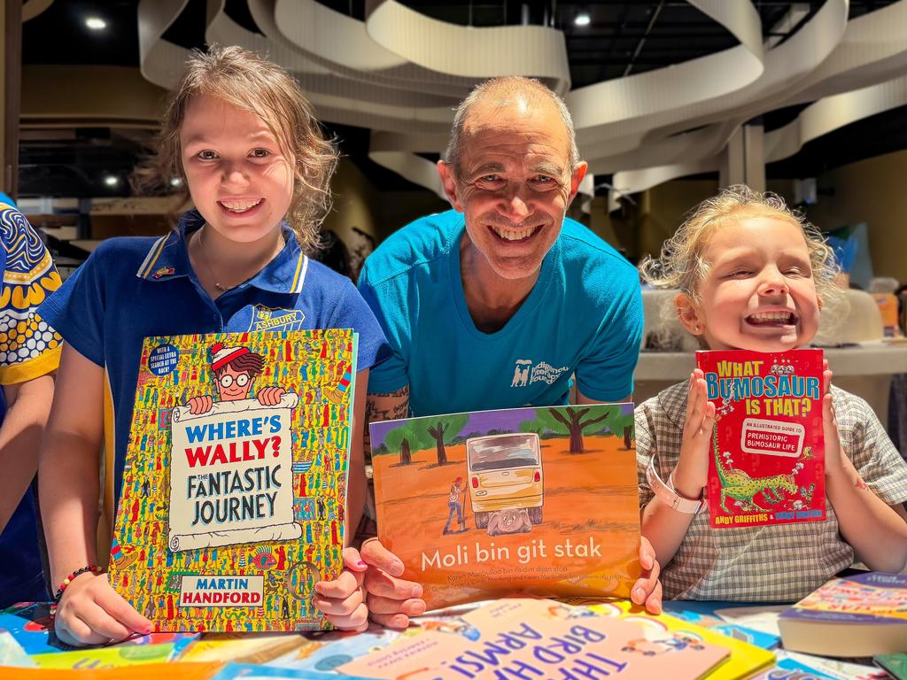 KIDS NEWS 2025: Children's author and Indigenous Literacy Foundation  Lifetime Ambassador Andy Griffiths launched the ILF's annual Great Book Swap at the Australian Museum on Tuesday 4 March, 2025. Picture: ILF/supplied