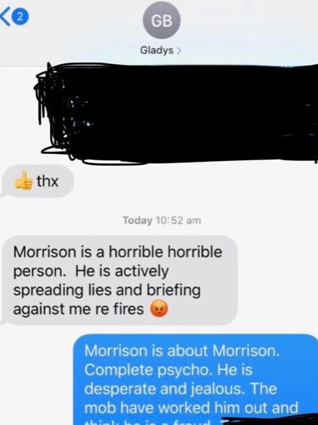 The full text exchange has now been revealed. Picture: Supplied.