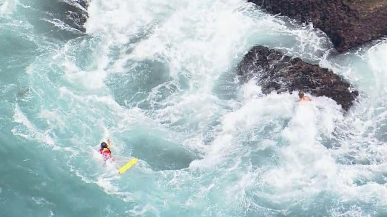 Sixteen-year-old lifesaver Saskia Rundle Towbridge dived into the water to rescue them. Picture: Nine