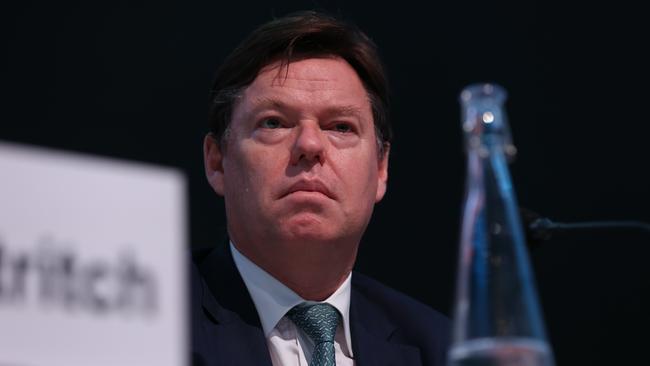 20/11/2019. Lendlease AGM held at The Four Seasons hotel in Sydney. Chief executive Steve McCann during the opening of meeting. Britta Campion / The Australian