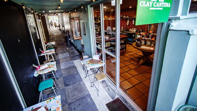 The laneway outside Clay Cantina, Coolangatta. Picture: Nigel Hallett