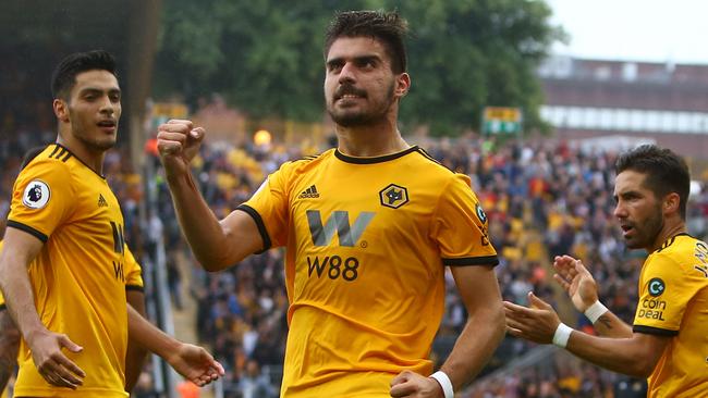 Ruben Neves scored one goal and assisted another in Wolverhampton’s 2-all draw with Everton. Picture: AFP
