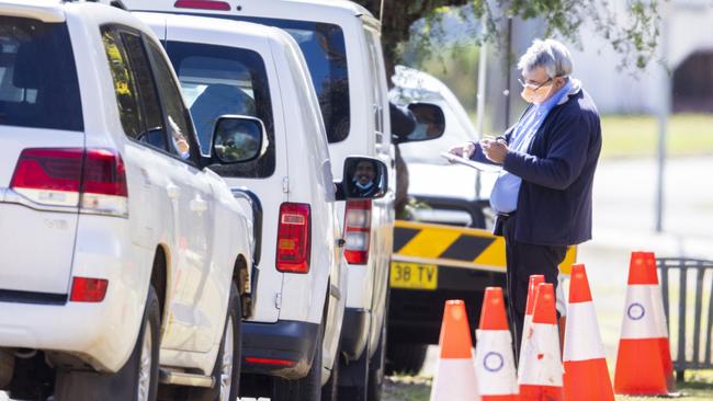 Covid-19 drive-through testing clinic in Wilcannia, a small town in far-west NSW with a majority Aboriginal and Torres Strait Islander population. Picture: Getty