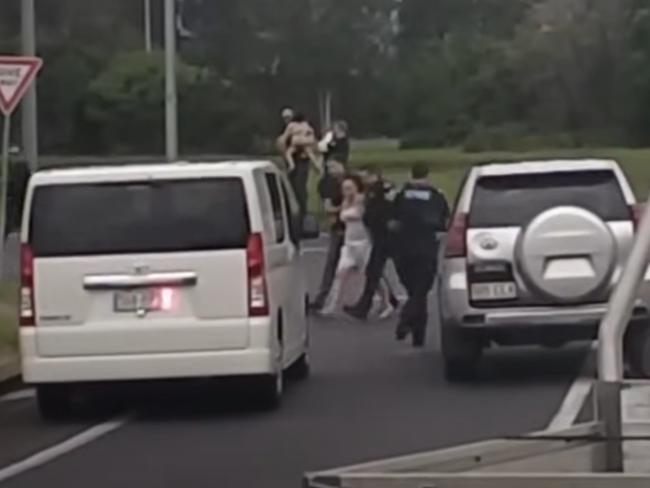 Two children and a dog were recovered from the car. Picture: Aussiecams/YouTube