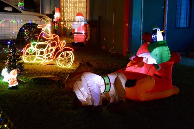 Christmas lights in Keith Hamilton St in West Mackay. Picture: Rae Wilson