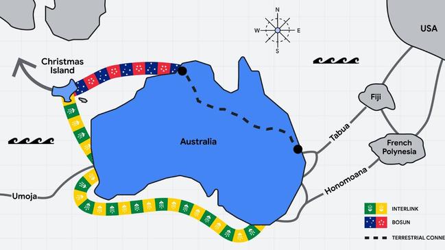 Google's $1bn Pacific Connect initiative will be expanded to create a new link between the US and Asia via Darwin and Christmas Island.