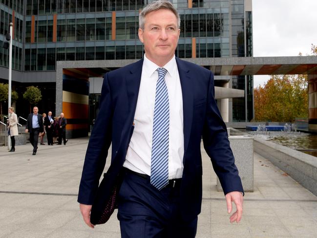 Westpac general manager Alastair Welsh leaves the royal commission. Picture: AAP