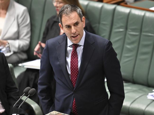 CANBERRA, AUSTRALIA  - NewsWire Photos - November 19, 2024: Federal Treasurer Jim Chalmers during Question Time at Parliament House in Canberra. Picture: NewsWire / Martin Ollman