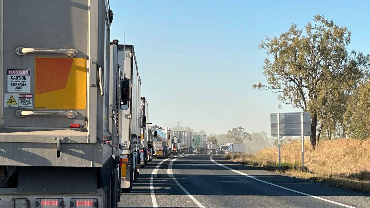 A crash at Midgee cut the Bruce Highway in both directions on Tuesday morning. Photo: Kerri-Anne Mesner